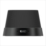 Black textured momax 1-vibe go bs6 magnetic wireless speaker with usb-c port and phone stand for indoor and outdoor use