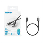 Black triple-braided nylon usb c to usb c charging wire nylon with aluminum housing 60w fast charging wire from momax elite