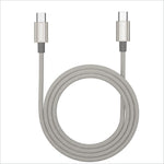 Silver braided momax usb c to usb c fast charging wire nylon for 60w fast charging and data transfer