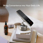 Silver metallic momax kh20 electric magnetic phone stand with 360° rotation and phone stand auto suction holding iphone