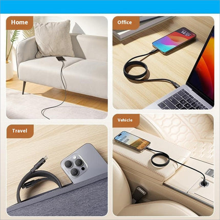 Black coiled momax mag.link 2m 240w fast charging usb c cable braided wire for laptop phone tablet and korean skin care devices