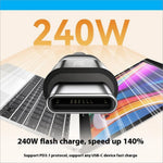 Black and silver MOMAX Mag.Link 2m usb c braided cable with 240w fast charge for laptop phone and tablet skin care uses