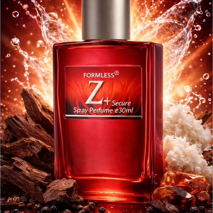 A sleek rectangular red glass perfume bottle with silver cap next z plus eau de perfume for korean skin care and fragrance