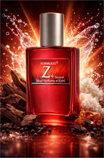 A sleek rectangular red glass perfume bottle with silver cap next z plus eau de perfume for korean skin care and fragrance