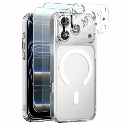 Clear protective magnetic case with camera lens protectors for iphone 13 pro in northjo 5 in 1 set pc tpu material