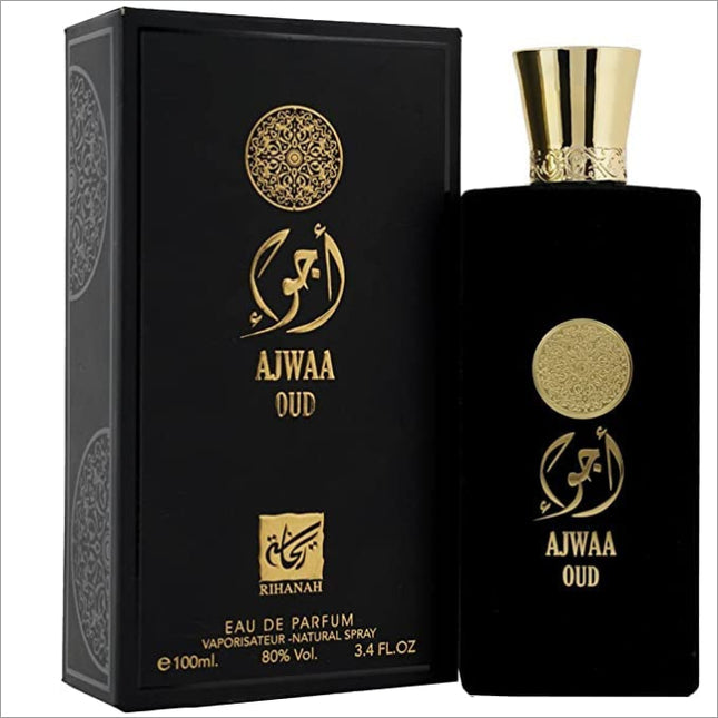 NUSUK AJWAA OUD BLACK Eau De Perfume 100ml - Unisex Eau De Parfum for men and women, featuring essential oils for long-lasting benefits.
