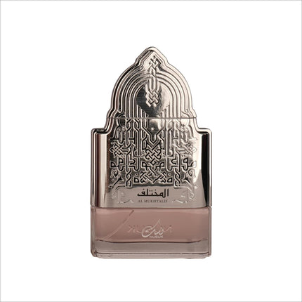 Nusuk Al Mukhtalif Women Extrait De Parfum bottle against a vibrant background, emphasizing its bold feminine fragrance and luxurious scent profile.