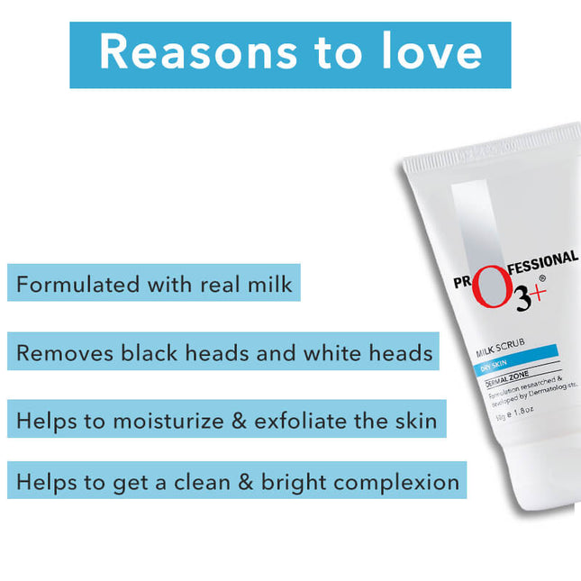 O3+ Milk Scrub 50g – benefits