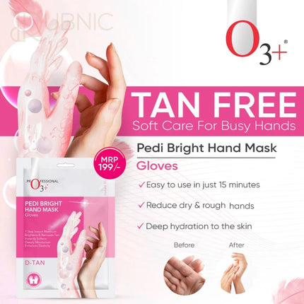 O3+ Pedi Bright Hand Gloves Cream Mask - hand mask
