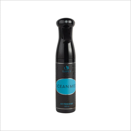 Ocean Mist 300ml spray on a beach background, evoking the essence of a fresh ocean breeze.