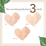 Swatch of Organic Harvest Soft Matte Compact in Warm Tan shade, ideal organic face compact enriched with nourishing ingredients for a healthy glow.