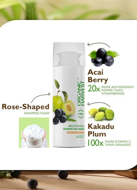 Organic Harvest Brightening Foaming Face Wash for All Skin