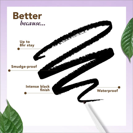 Organic Harvest Midnight Kohl - Intense Black Waterproof Kajal Pencil in packaging emphasizing its certified organic ingredients.