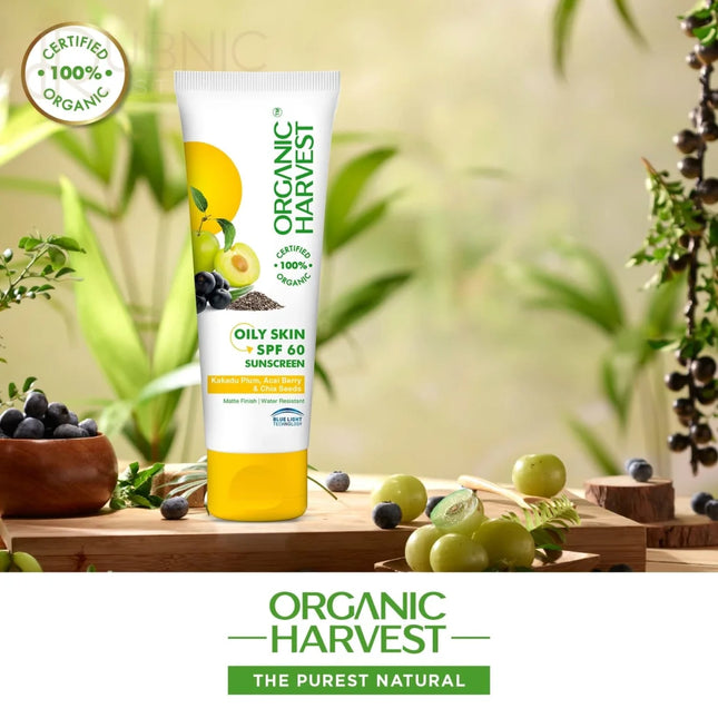 Organic Harvest Sunscreen SPF 60 For Oily Skin 100gm -