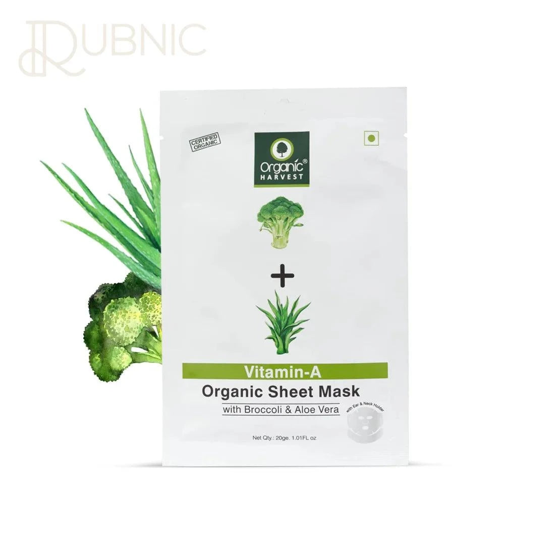 Organic Harvest Vitamin A Face Sheet Mask 20gm - SHEET MASK