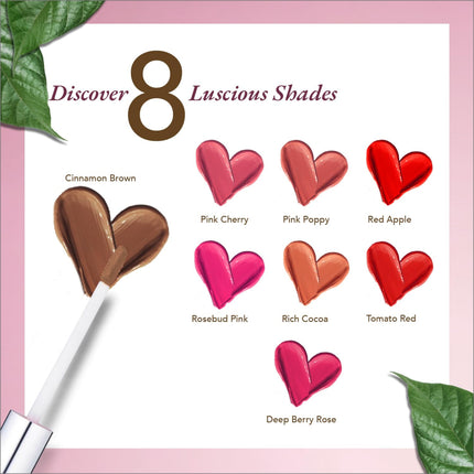 Skin tone comparison with Organic Harvest Velvet Matte Liquid Lipstick in Cinnamon Brown, showcasing its versatility as an organic liquid lipstick.