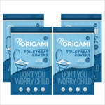 Origami Disposable Toilet Seat Covers Pack of 4, hygienic protection, ensuring no direct contact with unsanitary seats, perfect for public restrooms.