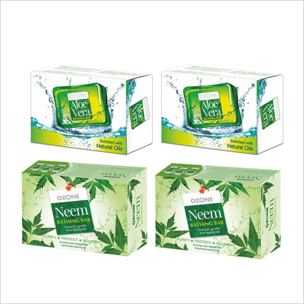 Ozone Neem Bathing Bar - 2 Aloe Vera 2 Neem Soap - BATH SHOP