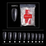 PKT 500pcs Almond Nail Tips Clear - 2