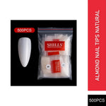 PKT 500pcs Almond Nail Tips Natural - 1