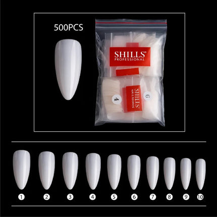 PKT 500pcs Almond Nail Tips Natural - 2