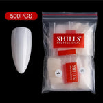 PKT 500pcs Almond Nail Tips Natural - 6
