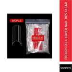 PKT 500pcs French Full Cover Nail Tips Clear - 1