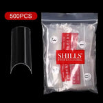 PKT 500pcs French Full Cover Nail Tips Clear - 6