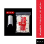 PKT 500pcs French Full Cover Nail Tips Natural - 1
