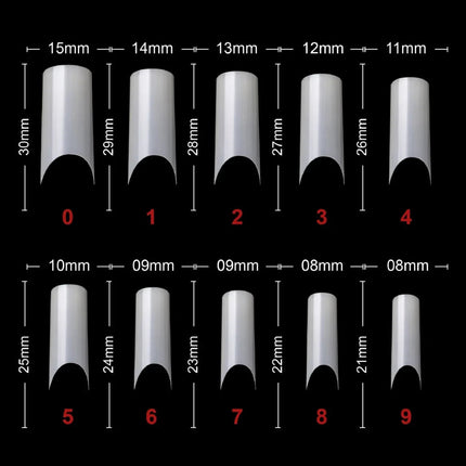 PKT 500pcs French Full Cover Nail Tips Natural - 3