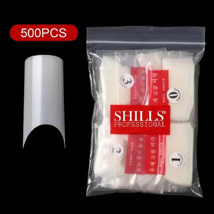 PKT 500pcs French Full Cover Nail Tips Natural - 6