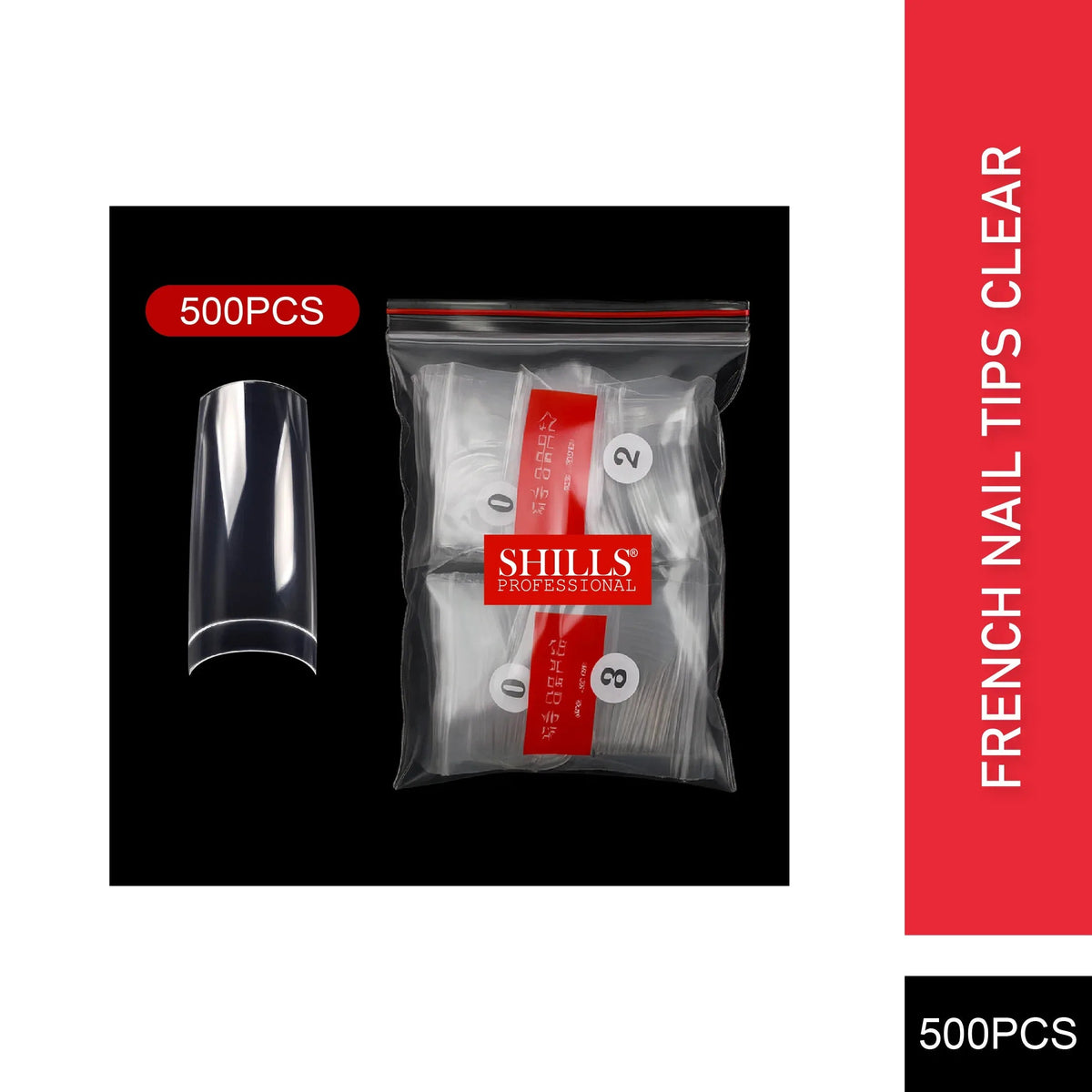 PKT 500pcs French Nail Tips Clear - 1