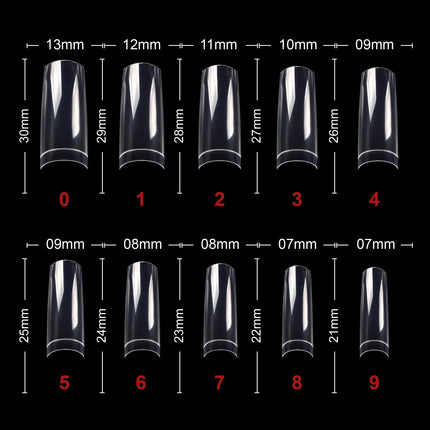 PKT 500pcs French Nail Tips Clear - 3