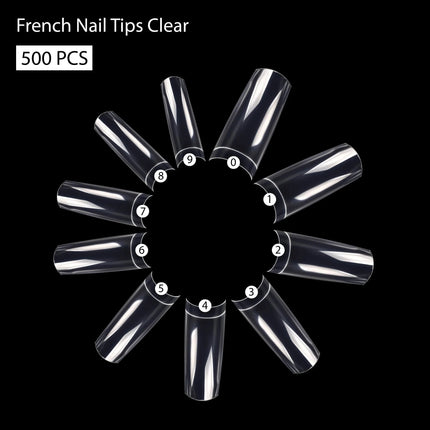 PKT 500pcs French Nail Tips Clear - 4