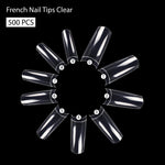 PKT 500pcs French Nail Tips Clear - 4