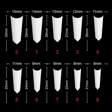 PKT 500pcs French Poited Natural nail tips