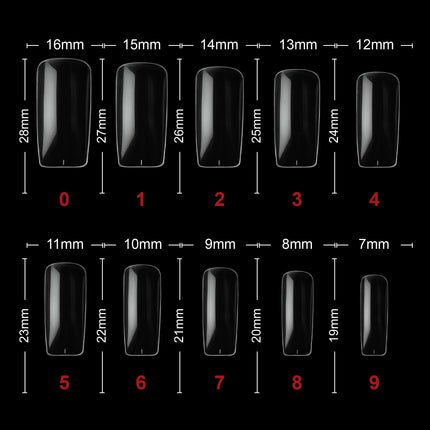 PKT 500pcs Full Cover Tips-Clear