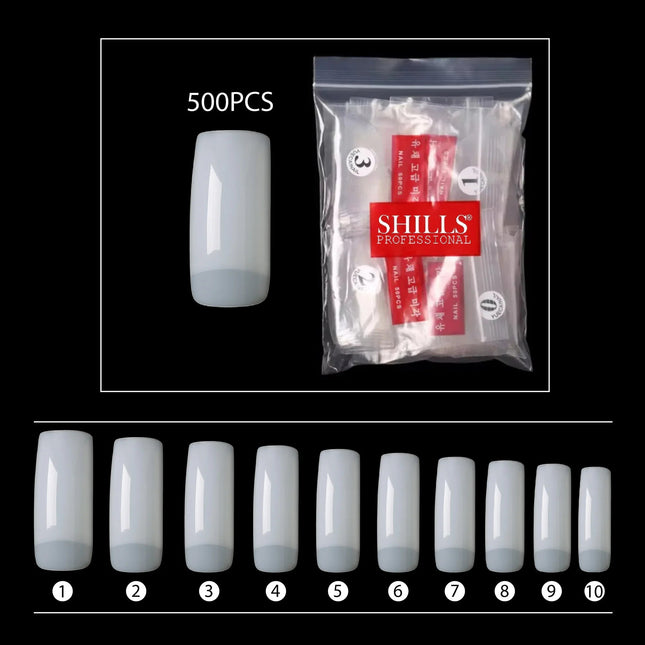 PKT 500pcs Half Cover Nail Tips Natural - 2