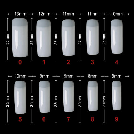 PKT 500pcs Half Cover Nail Tips Natural - 3