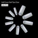 PKT 500pcs Half Cover Nail Tips Natural - 4