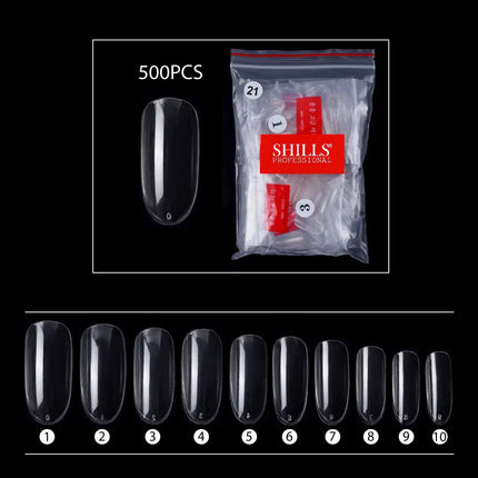 PKT 500pcs Oval Shape Nail Tips Clear