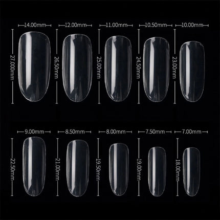 PKT 500pcs Oval Shape Nail Tips Clear