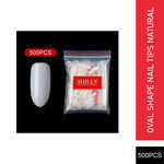 PKT 500pcs Oval Shape Nail Tips Natural