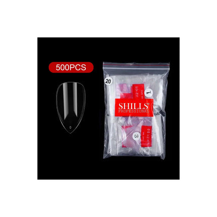 PKT 500pcs Pen Pointed Shape Nail Tips Natural