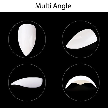 PKT 500pcs Pen Pointed Shape Nail Tips Natural