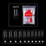 PKT 500pcs Pen Pointed Shape Nail Tips Natural