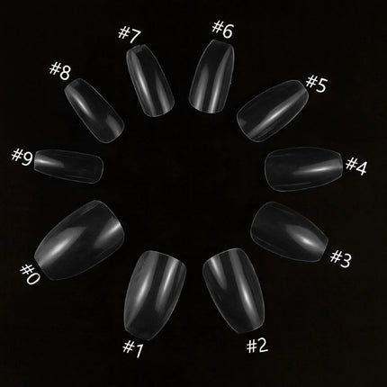PKT 500pcs Short Ballet Nail Tips Clear - 3