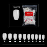 PKT 500pcs Short Ballet Nail Tips Natural - 2