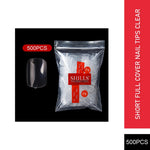 PKT 500pcs Short Full Cover Nail Tips Clear - 1