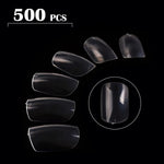 PKT 500pcs Short Full Cover Nail Tips Clear - 5